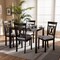 Baxton Studio Rosie Espresso Finished and Grey Upholstered 5-Piece Dining Set 149-8960-8026 - alternate 3